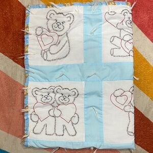 Handmade Baby Bear Quilt with Heart Design